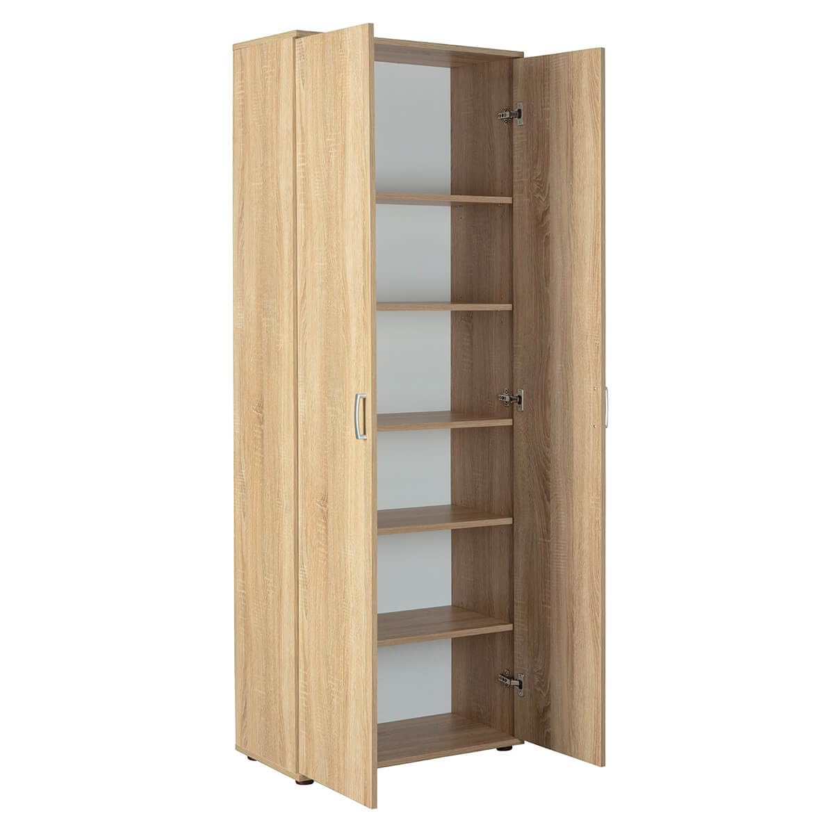 AltoBuy List - Armoire 2 Portes 6 Compartiments Aspect Bois