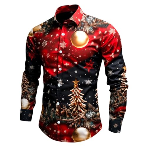 Weihnachtspullover Herren, Weihnachtshemd Herren Langarm Weihnachten...