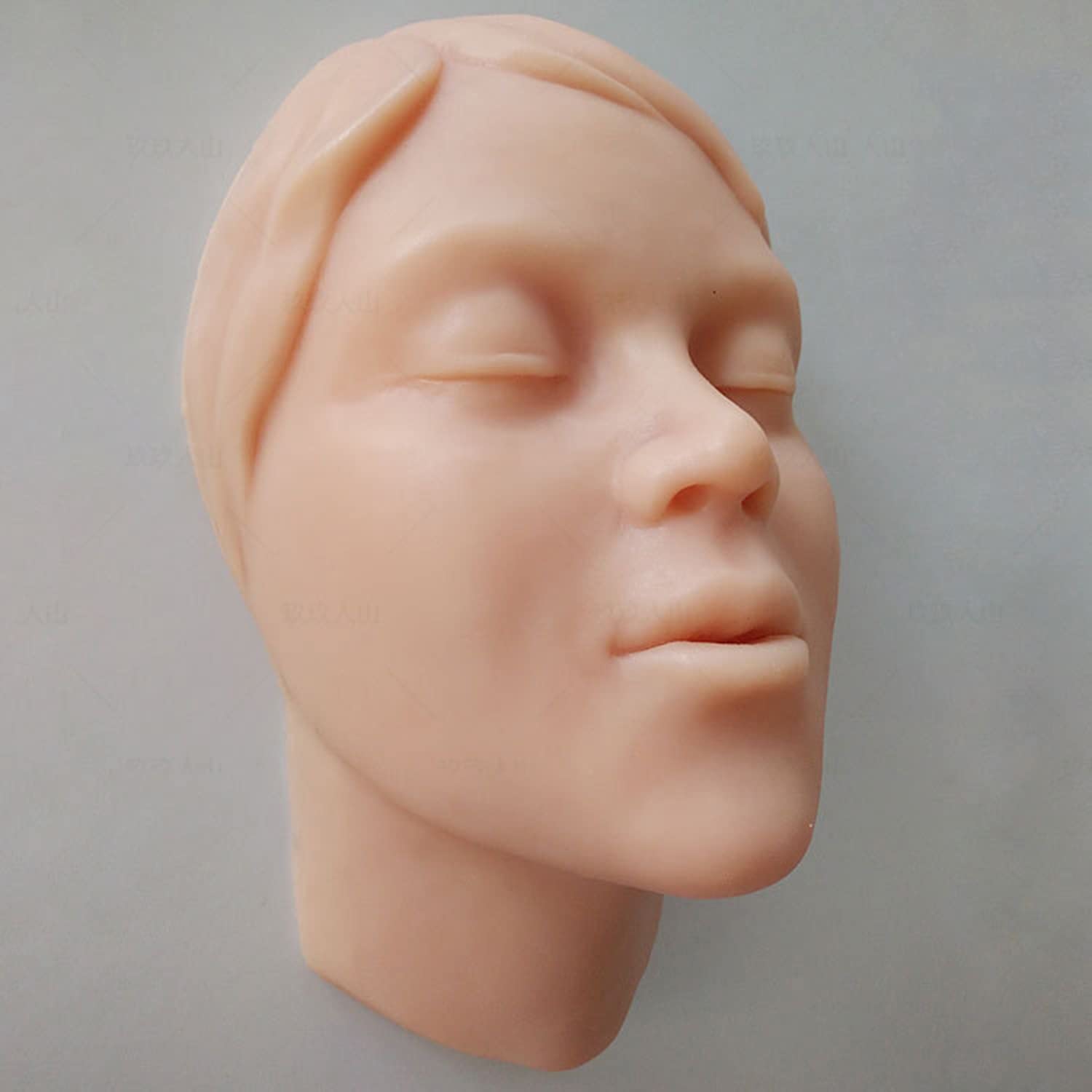 Modelo de cabeza de entrenamiento de práctica de inyección Modelo de cara, maniquí de silicona Modelo de práctica de sutura de alta simulación para enfermera, suministros enseñanza para estudiantes