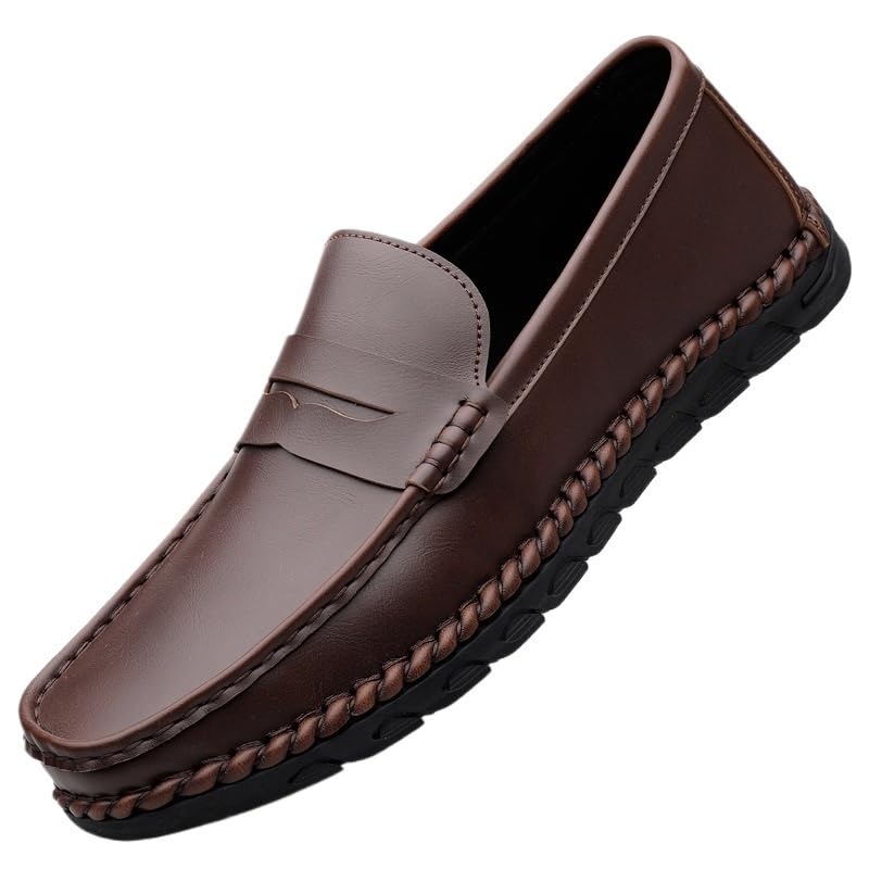 Dress Loafers Pointed Toe Moccasin Genuine Leather Slip On Daily Resistant Men