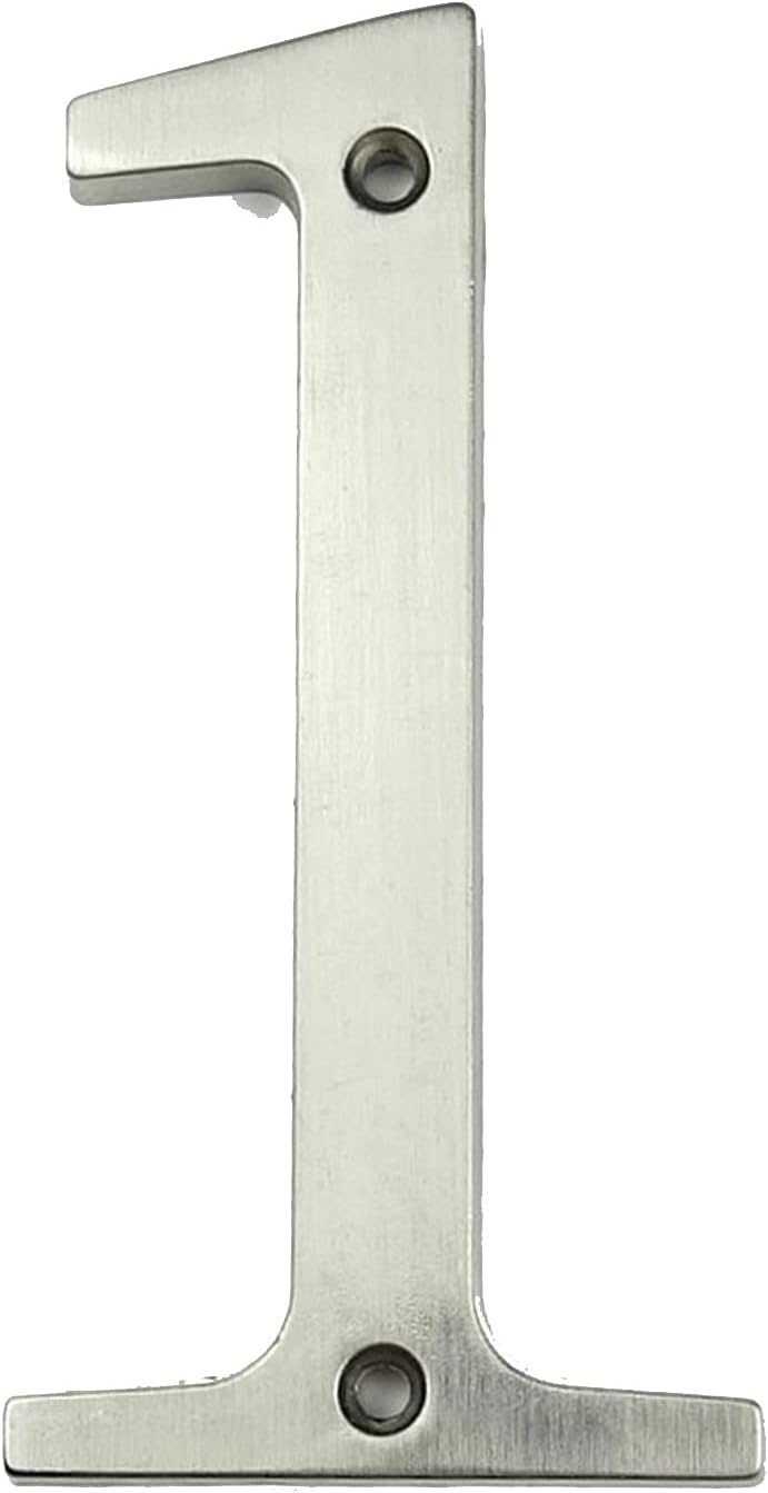 BREAKA 3D Floating Door Sign Sign 10cm Large Modern Household Number Door Family Address Mailbox Number Household Number Number Portal Outside Sign 4 Inch. #5 Silver (Size : 1)