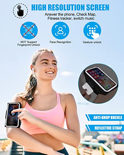 Running Armband With Airpods Bag, Running Cell Phone Holder For Iphone 14 Pro Max/14 Plus/13 Pro Max, Samsung Galaxy S22 S21 [Up To 6.9 Inch], Sweatproof Gym Workouts Sports Arm Band With Card Holder #TOP4