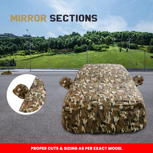 Image of Innova Waterproof Car Cover with Mirror Pockets, Camouflage Design, Non Woven Fabric,Triple Stitched, Compatible with Toyota Innova Car Cover (2000 to 2016), Car Accessories