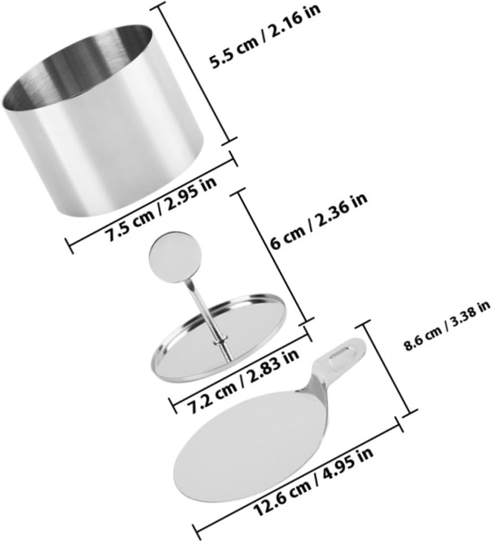 Stainless Steel Cake Rings with Pusher Set, 8pcs Mousse and Cookie Baking Mold, round Adjustable Cake Collar for Dessert Decoration and Pastry Baking