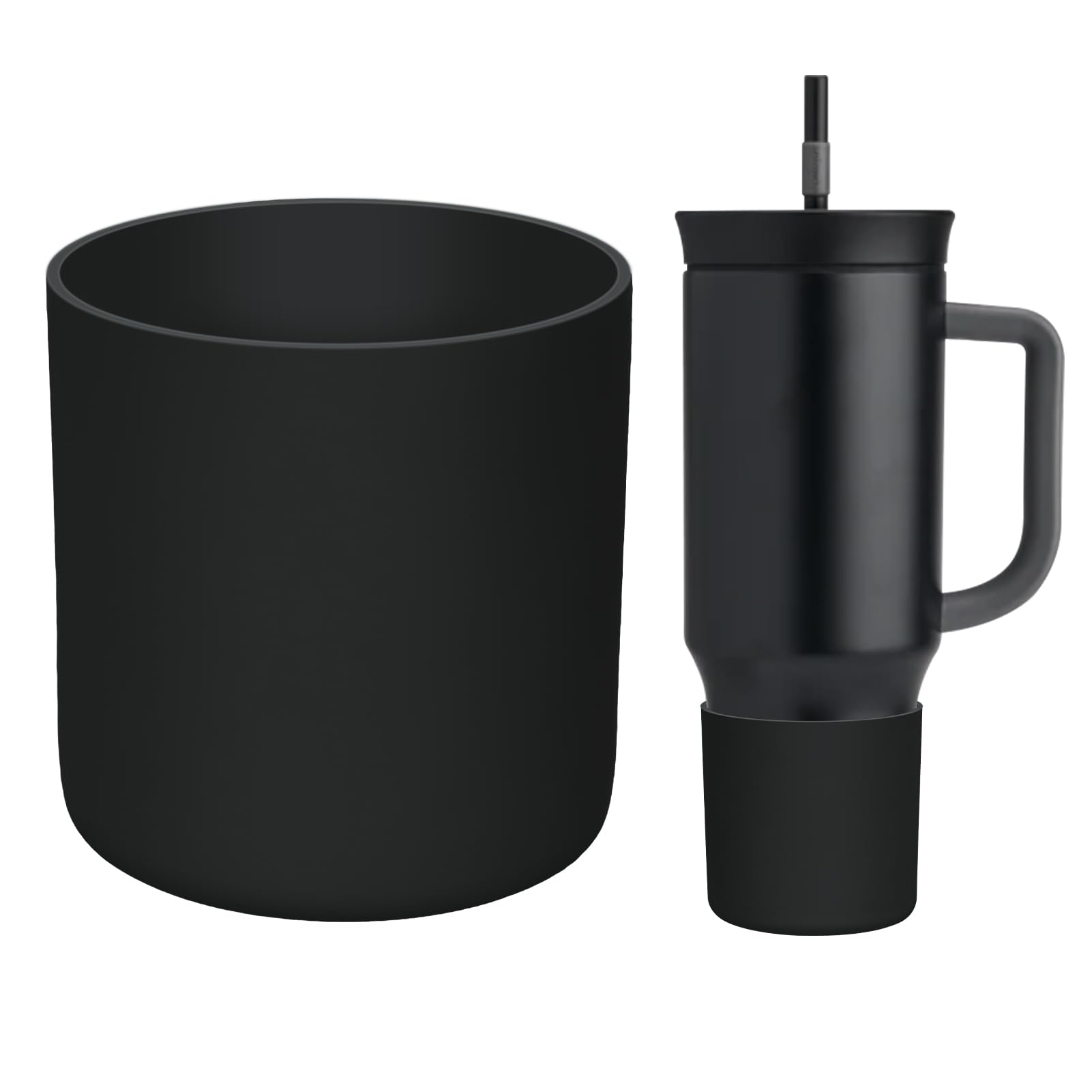 BKBY Silicone Boot Compatible with Owala 24oz/40oz Tumbler with Handle, Higher Anti-Slip Protective Sleeve Bottom Bumper Protector for Owalaa Travel