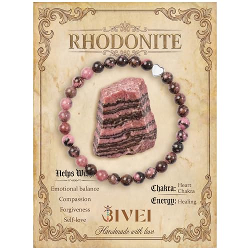 Bivei 6mm Rhodonite Crystal Stretch...