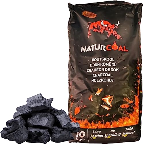 Naturcoal Premium Quebracho Holzkohle 10kg - Natürliche Grillkohle für...