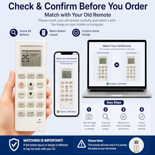 Image of VNQ Ac Remote Compatible with Lloyd Ac Remote no-36 (Your Old Remote Must be Exactly Same) (Next-1)