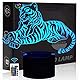 Comiwe Tiger 3D Illusion Nachtlicht Spielzeug,Dekoration LED Nachttischlampe 16 Farben Ändern mit Fernbedienung,Weihnachten Deko Lampe Geburtstagsgeschenk Für Mädchen Jungen Kinder und Freunde