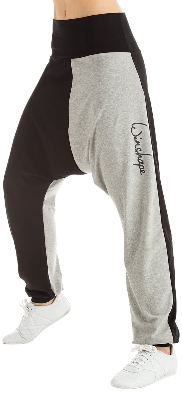 Winshape Hape Winston Women's Tracksuit Bottoms, Womens, Schwarz/Grey Melange, XS