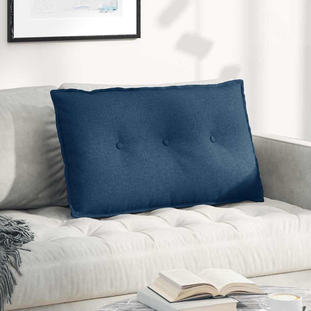Poduszka pod plecy niebieska 80 x 19 x 50 cm tkanina poduszka wewnętrzna