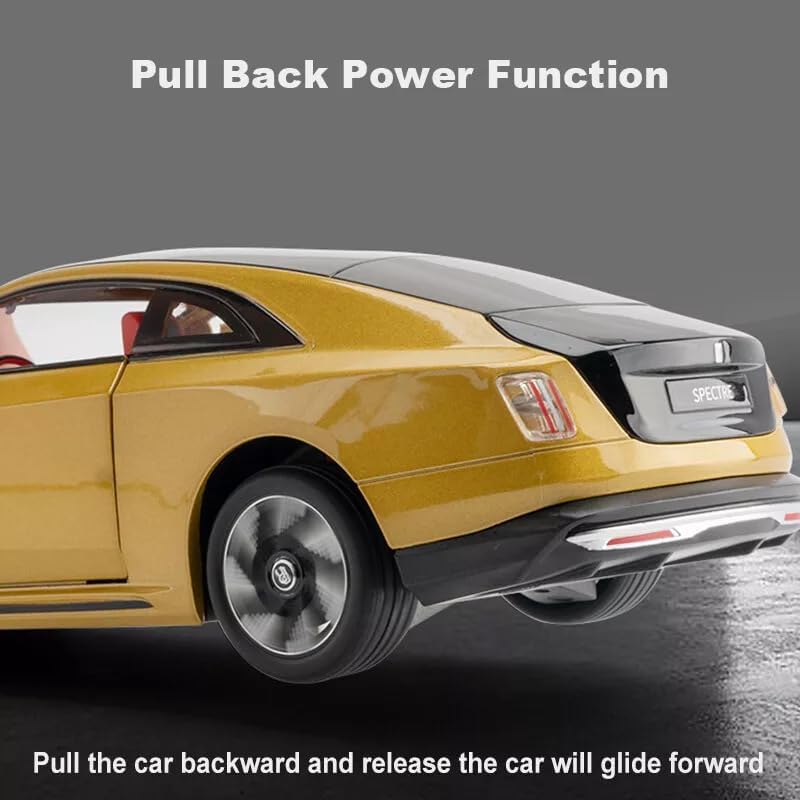 Image of New Model Rolls Royce Spectre Toy Car 1:24 Diecast Scale Model Metal Pull Back Toy car for Kids with Openable Doors & Light, Music Toy Vehicle for Kids - Colors as Per Stock(Design-69)