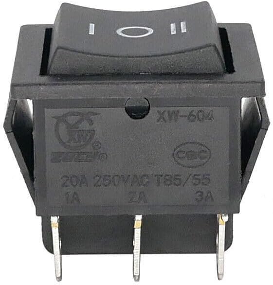 1 Pack XW-604 20A 250VAC 6 Pin 3 Position Boat Switch High Power Black No Light -