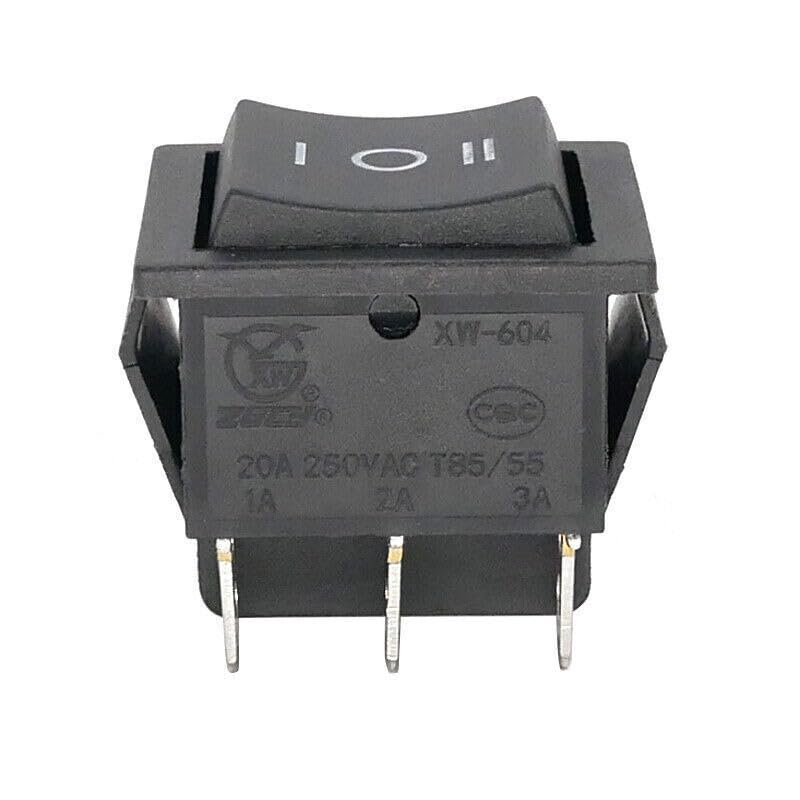 1 Pack XW-604 20A 250VAC 6 Pin 3 Position Boat Switch High Power Black No Light -