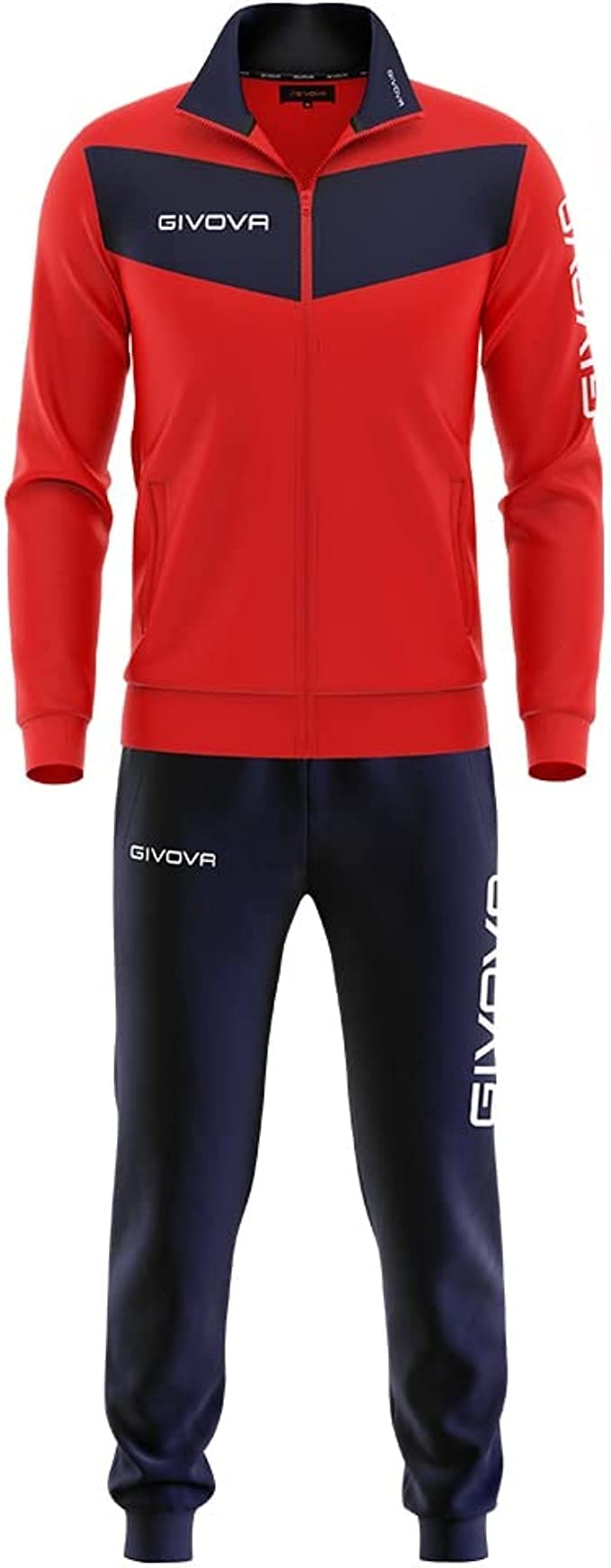 Givova Visa Tracksuit, Man, Multicolor (Rosso/Blu), 2XL