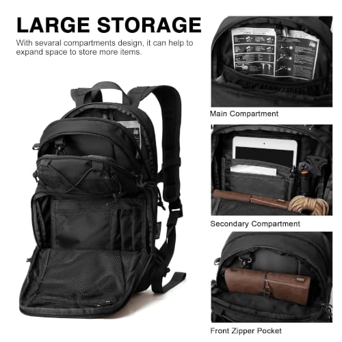 Mardingtop 15L Tactical Hydration Backpack, Small MOLLE Motorcycle Backpack with Helmet Holder, Military Daypack for Biking, Cycling, Hiking and EDC by Mardingtop - Used condition - Image 4