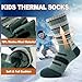 Imagen de BONANGEL Calcetines Lana Merino Niños 4 Pares Calcetines Térmicos de Invierno para Senderismo Esquí Cálidos Suaves Gruesos Regalo para 4-7