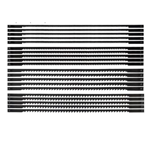 NANGUAL Carbon Steel Scroll Saw Blade Set Pin End Scroll Saw Blades SK5 Fretsaw Blade Coping Saw Blade Jig Saw Blades Woodworking Tools(36pcs Saw Blades)