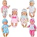 Young Buds 6pcs for 9-10-11 Inch Alive Baby Doll Clothes Dress Reborn Newborn Baby Doll Accessories Gown Costumes Outfits Xmas Gift-wrap