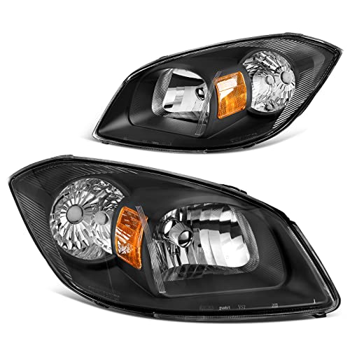 DWVO Headlights Assembly Compatible with 2005-2010 Chevy Cobalt /2005-2006 Pontiac Pursuit /2007-2009 Pontiac G5 Driver and Passenger Side Black Housing Amber Reflector Clear Lens by DWVO - Used condition - US$81.24
