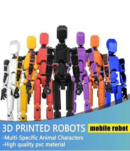 Image of ONNGEO 2 PC Titan Dummy 13 Action Figure Robot Fully Articulated Movable Titan 13 Action, 3D Printed Action Figure Toys for Desktop Decor&Game Lovers (Blue-Purple and Green-Blue Metalic Finish)