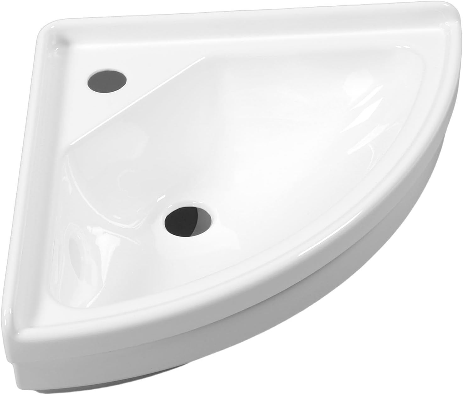 RV Sink, Acrylic Wall Mounted Single Bowl with Embedded Drainage, Corner Sink Bathroom Small Basin for RVs Boats Yachts and Commercial Kitchens, 15 x 15 x 7.09in