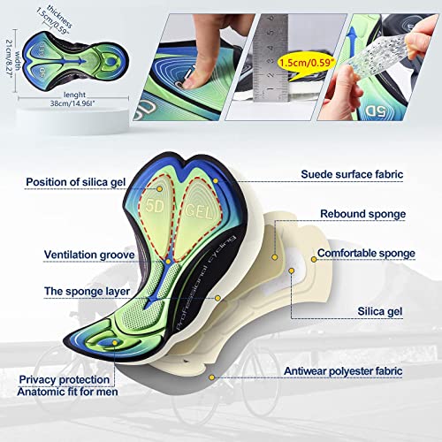 Calzas Cortas para Ciclismo Hombre con Almohadilla 5D Gel miniatura 6