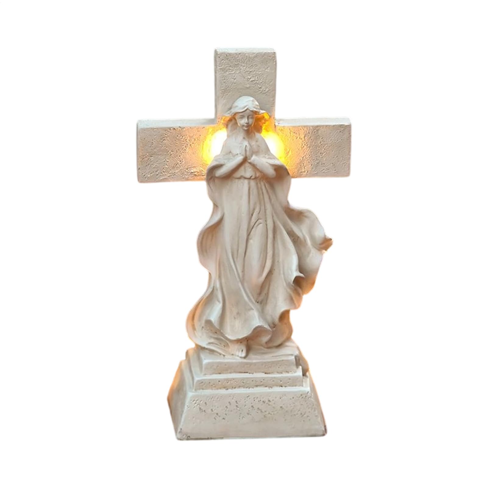 Statua Da Giardino A Energia Solare Vergine Maria Preghiera Religiosa