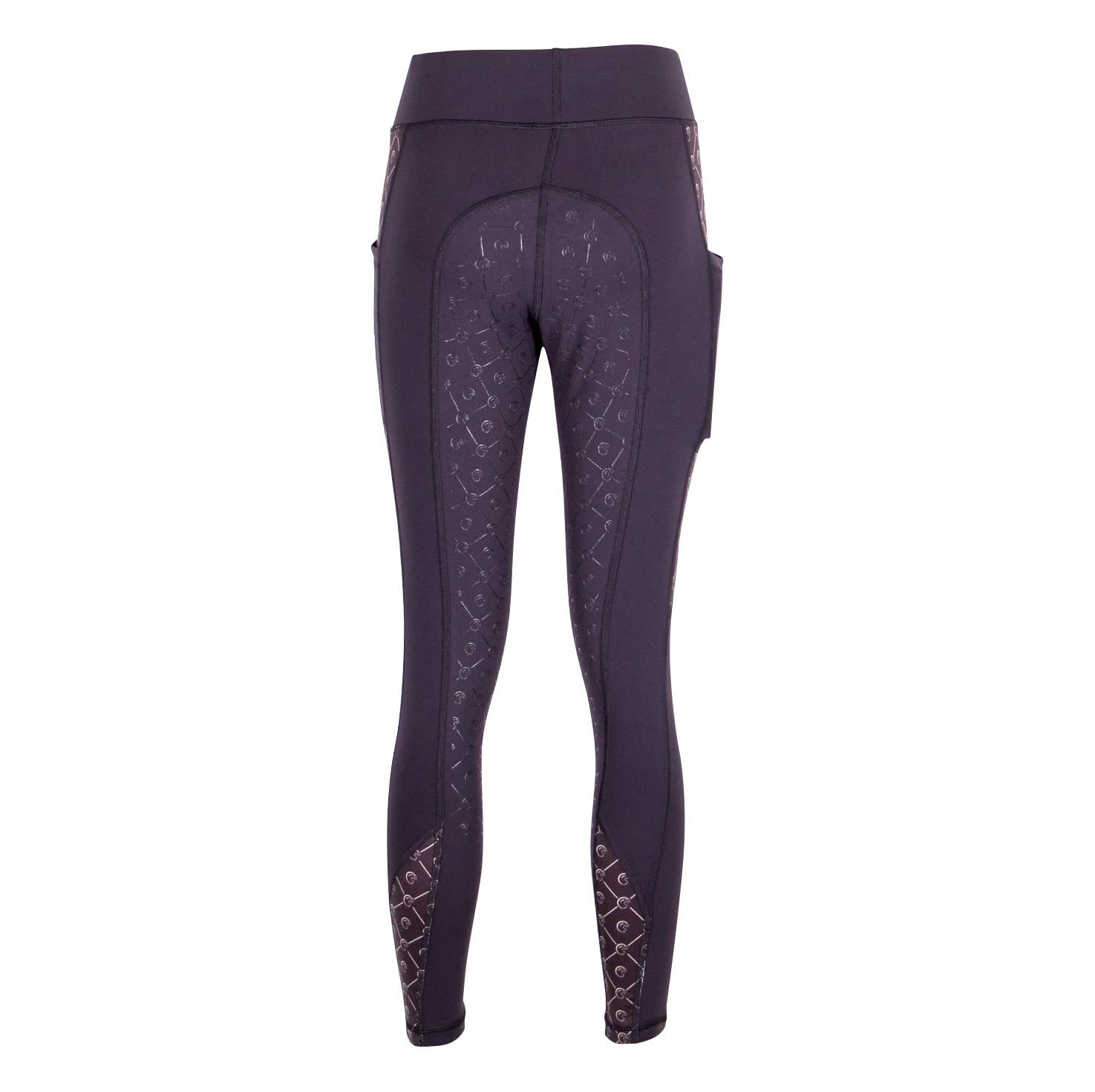 AK Noir Perle Collants/Leggings/Culottes d'équitation Respirant Taille Haute à Enfiler avec Grip en Silicone AKRS 6057