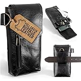 Moonster Leather Phone Holster – Genuine Full-Grain Buffalo Leather Pouch 7”H x 3.5