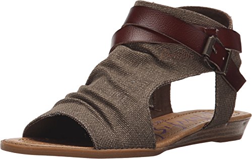 Blowfish Malibu Women's Balla Core Sandal,Brown Rancher Canvas/Whiskey Dyecut,8.5