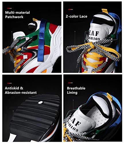 Men's Retro Color Blocked Fashion Sneakers Sport Running Shoes Walking Casual Athletic Shoes3