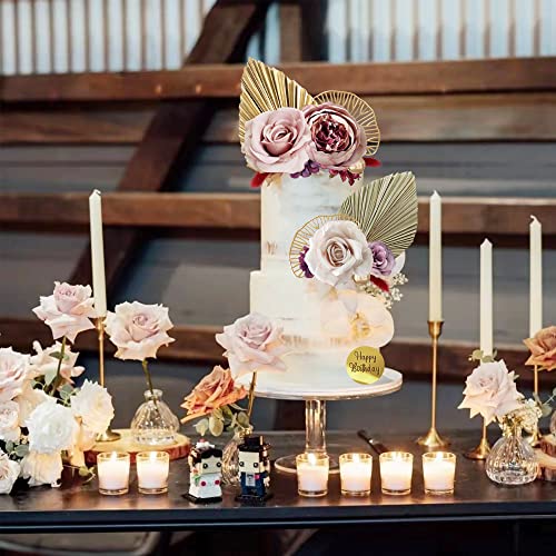 Boho Cake Topper Palm Leaves Burgundy Red Flowers Balls Cake Decorations For Bohemian Wedding Baby Shower Birthday Party Supplies #TOP3