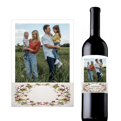 Custom Wine Bottle Labels - Transparent Background Option | Seamless Bottle Blend