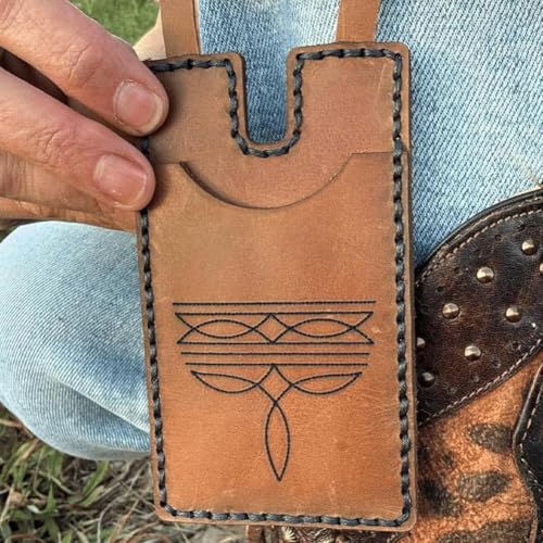 Western Boot Wallet with Snap Strap,Handcrafted Leather Boot Credit Card Holder, Small Wallets with Snap Fastening,Holds Multiple Cards for Women Man (Black)2