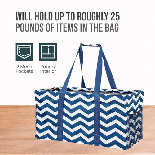 Image of Extra Large Utility Tote Bag - Oversized Collapsible Pool Beach Canvas Basket