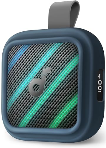 Image of Geiomoo Silicone Cover for Anker Soundcore Boom Go 3i Case, Soft Flexible Scratch Resistant Protective with Carabiner (Navy Blue)