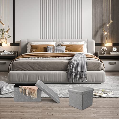 Venga amigos Cassapanca Pieghevole 40 x 25 x 25 cm Multifunzione Contenitore Portaoggetti Contenitore Sgabello Pouf Contenitore Poggiapiedi per Sala per Camera da Letto Corridoio