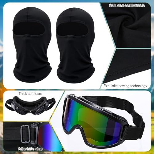Image of Chicingyou 2 Pack Dirt Bike Goggles with 2 Balaclava Masks, Atv Motocross Motorcycle Goggles, UV Protection for Men Women