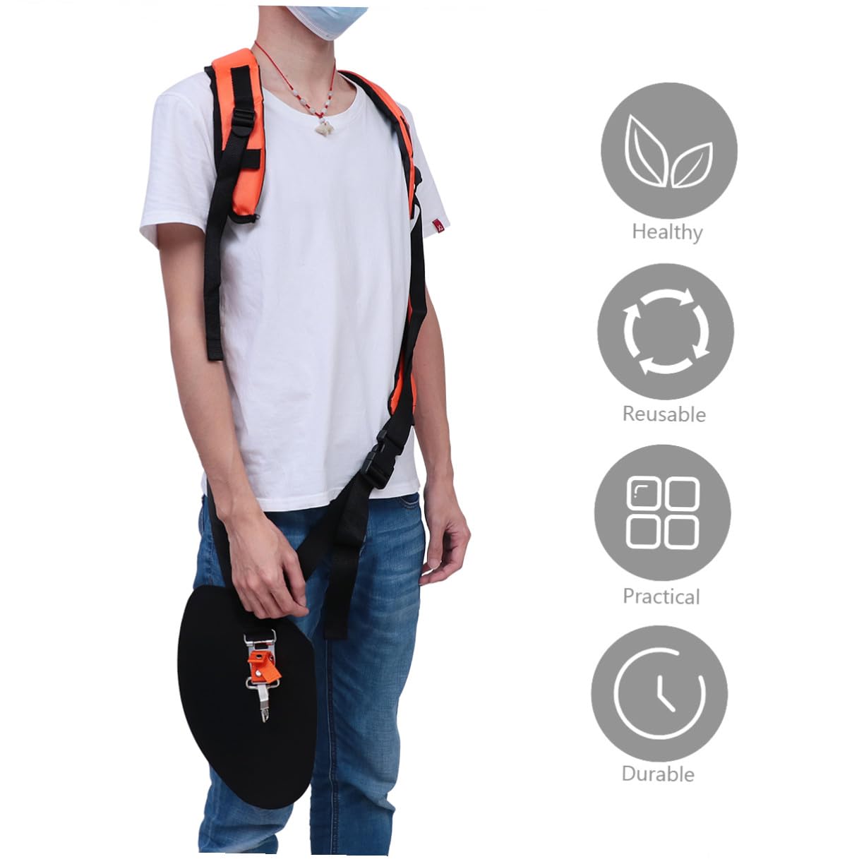 SHINEOFI de Hombro Acolchado para Desbrozadora con Cinturón Ajustable Ergonómico para Cortacésped y Podadora Distribuye Peso y Reduce Fatiga Hombros y Cuerpo