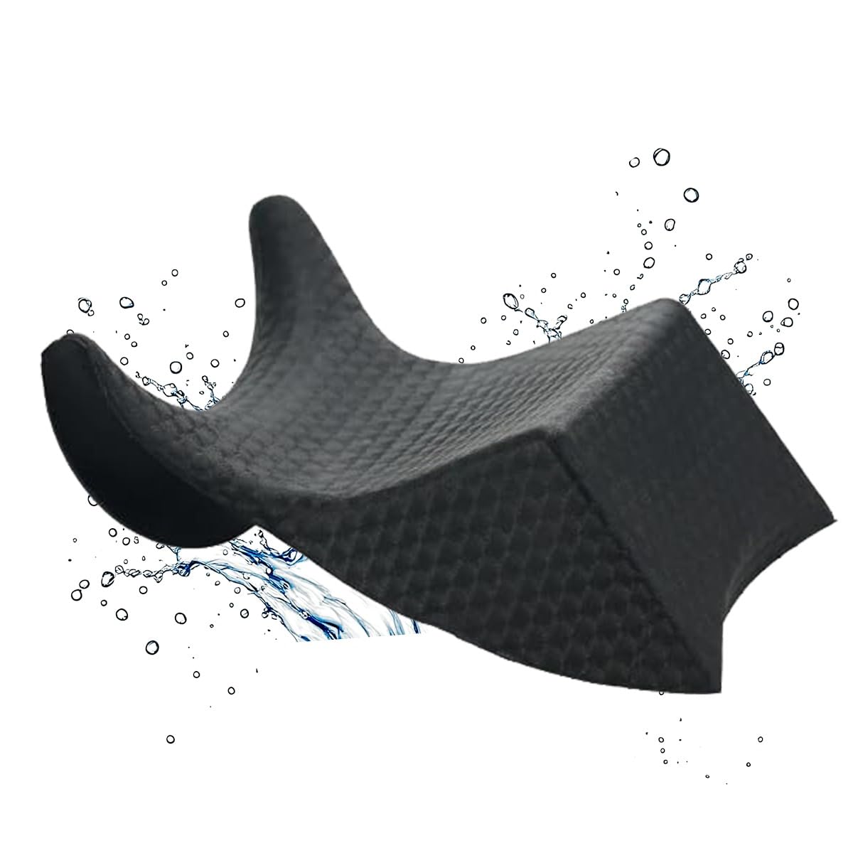 Hairstore Black Silicone Neck Pillow Neck Rest Salon Hair Shampoo Bowl Neck Pillow Gripper Hair Washing Sink Basin Tool Hair Washing Salon Soft Rubber Neck Rest Pillow Shampoo Basin Backwash (Large Headrest Pillow)