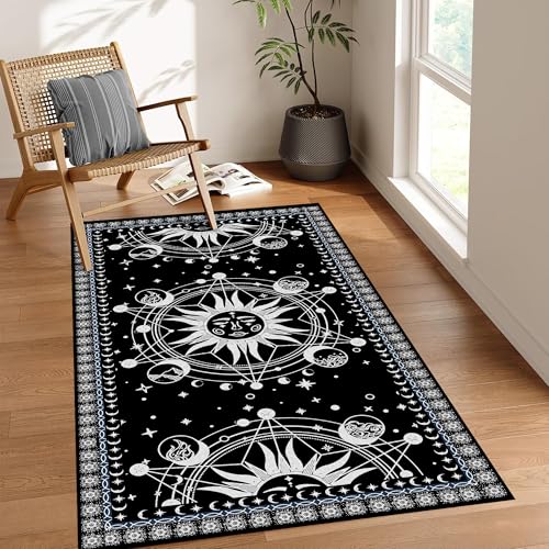 Tapete boho sol y luna 120x80 cm negro miniatura 6