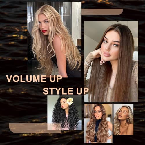 Image of Travel Dual Voltage Blow Hair Dryer Brush 4-IN-1 Portable Mini Hot Air Dryer Straightener & Curler Brush, Titanium Round Blowout Styler Volumizer Tools, 110 /240V US /EU /UK Plug for International Travel