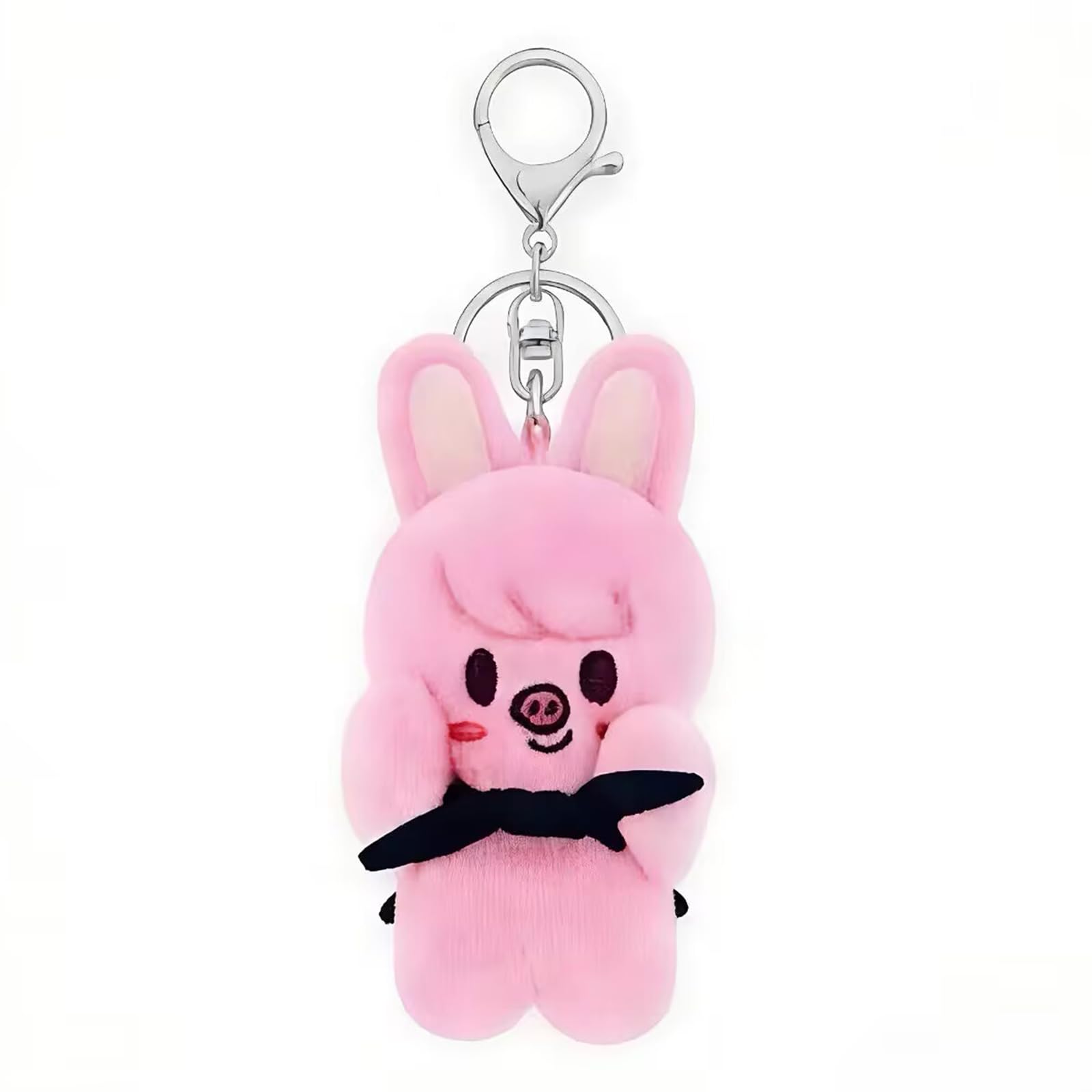 Kunaxku Stray Kids Sleutelhanger, 12 cm, pluche, magneet ATE SKZoo serie, schattige sleutelhanger, hanger voor fans, rugzak en sleutelhanger, Wolf Chan grijs, 12cm