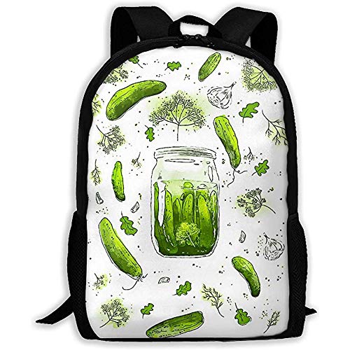 Wobuzhidaoshamingzi Pepinos encurtidos Mochila Escolar con Bolsa de Viaje