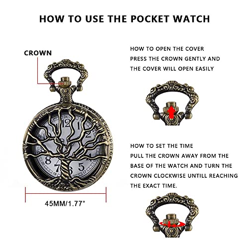 Whodoit Vintage Bronze Pocket Watch Tree Hollow Quartz Watch Men Pendant Necklace Gifts Watches #TOP5