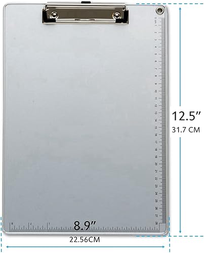 Miniatura 2 de Portapapeles de metal, Titular de documentos de aspecto de aluminio, Clip de perfil bajo colgante de acero inoxidable, Hoja de papel de archivo A4