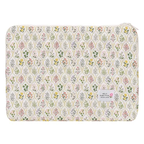 HICARRY Cute Puffy Laptop Sleeve Aesthetic Flower Print Quilted Laptop Case Puffer Cute Laptop Protective Case by HICARRY - Used condition - CA$15.16
