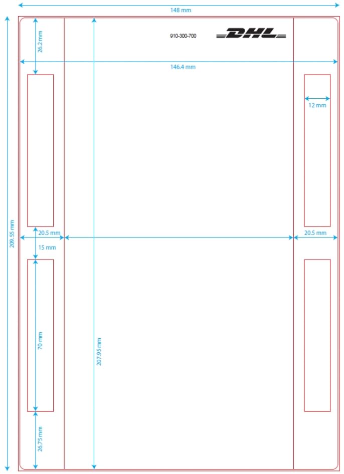 Original Din A5 Versandlabel Etikettenformat 105,4 x 207,95 mit 4 abnehmbare Zusatzetiketten 910-300-700. (1000)