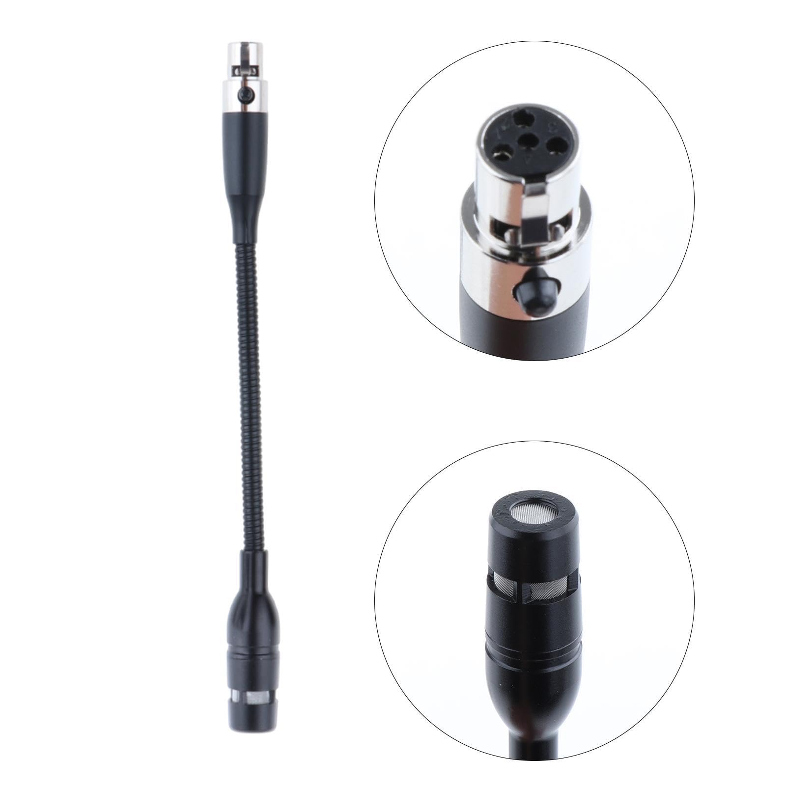 DYNWAVE Gooseneck Microphone and Clip Instrument Microphone Clip Set Flexible Musical Instrument Mic with Clip Kit for Live Broadcast, 4 Pin Normal